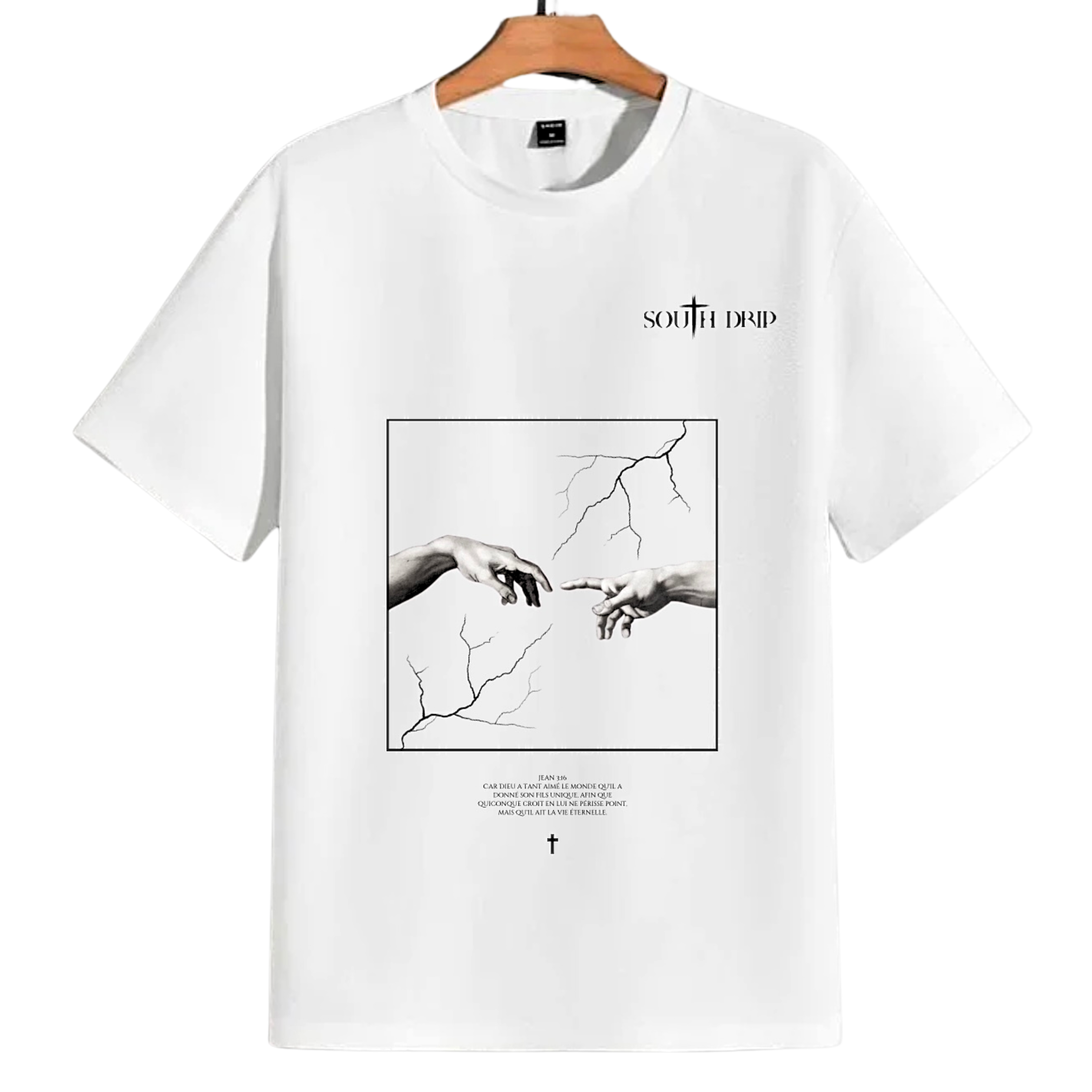 T-SHIRT MICHEL-ANGE (blanc) SOUTH DRIP