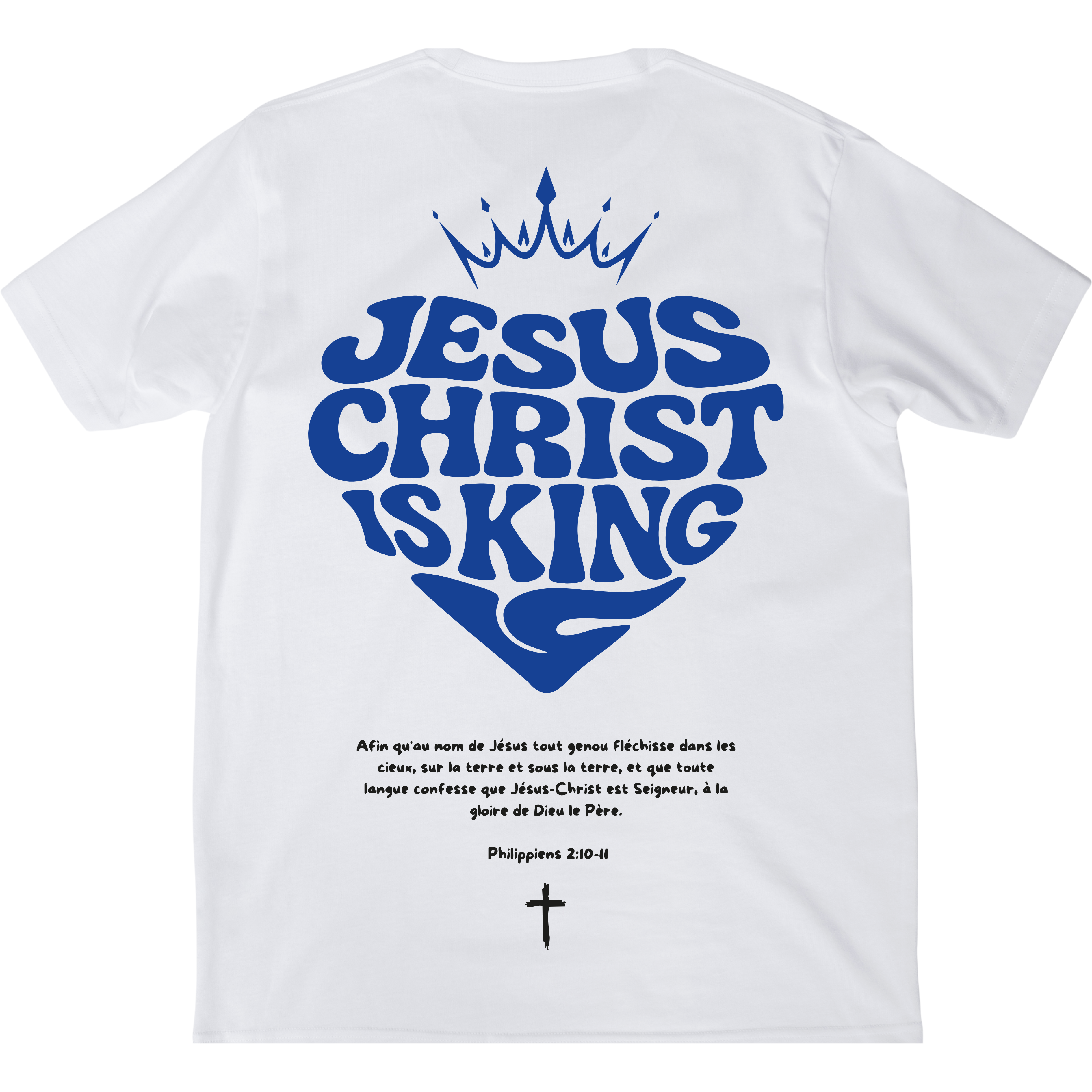 T-SHIRT JÉSUS CHRIST IS KING (blanc/bleu) SOUTH DRIP